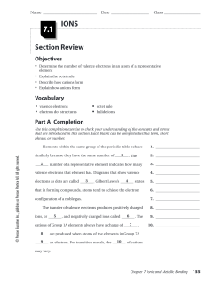 Chapter 7 and 9 Review Worksheet