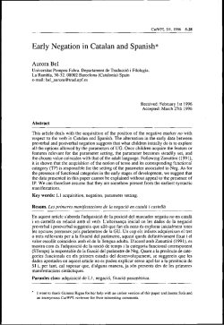 Early Negation in Catalan and Spanish