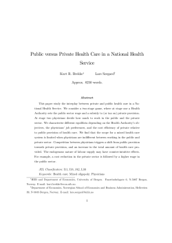 Public versus Private Health Care in a National Health Service