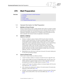 DMM 475 Media Mail Preparation for Commercial Parcels