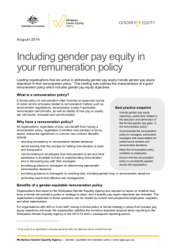 including gender pay equity in your remuneration policy on its website