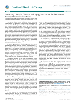 Sedentary Lifestyle, Obesity, and Aging: Implication for Prevention. J