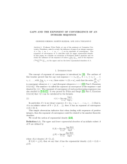 Gaps and the exponent of convergence of an integer sequence