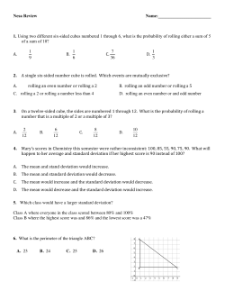 Nesa Review Name: 1. Using two different six-sided cubes