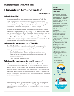 Fluoride in Groundwater - Regional District of Nanaimo