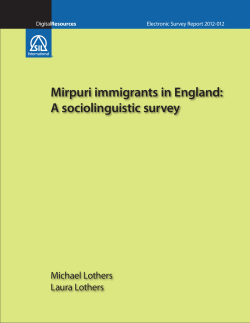 Mirpuri immigrants in England: A sociolinguistic survey
