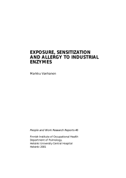exposure, sensitization and allergy to industrial enzymes
