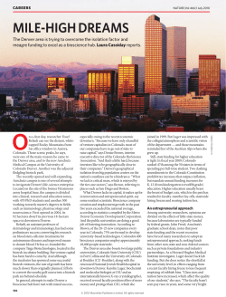 Mile-High Dreams - University of Colorado Denver