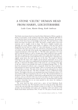 a stone `celtic` human head from harby