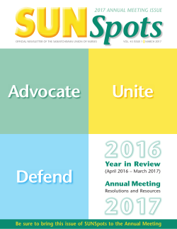 Annual Meeting Workbook (SUNSpots)