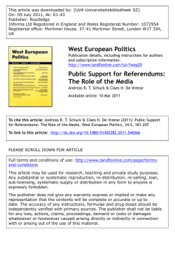 Public Support for Referendums: The Role of the Media