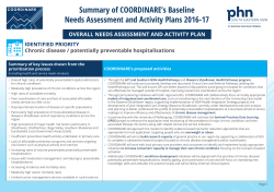 Baseline Needs and Assessment, as well as the Activity Plans for