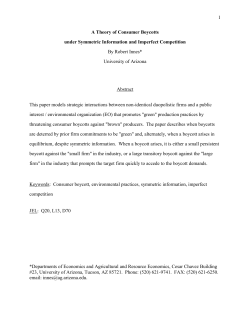 1 A Theory of Consumer Boycotts under Symmetric Information and