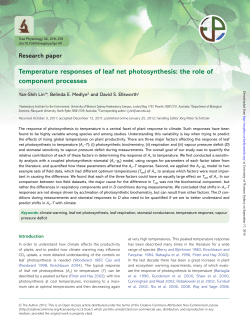 Temperature responses of leaf net photosynthesis: the role of