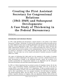 Creating the First Assistant Secretary for Congressional Relations