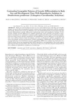 Contrasting Geographic Patterns of Genetic Differentiation in Body