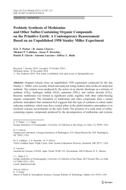 Prebiotic Synthesis of Methionine and Other Sulfur