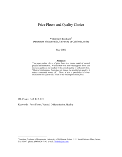 Price Floors and Quality Choice