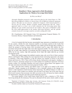 Hamilton`s Menu Approach to Debt Resolution: Implications for