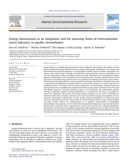 Energy homeostasis as an integrative tool for assessing limits of