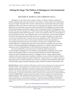 Setting the Stage: The Politics of Madagascar`s Environmental Efforts
