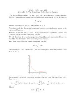 Math 113 Lecture #16 Appendix G: The