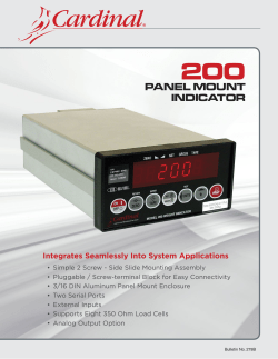 200 Panel Mount Indicator Bulletin