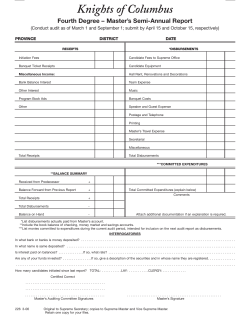 Master`s Semi-Annual Report