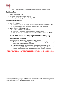 Each participant can only register in ONE category.