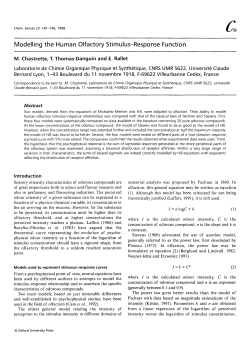 Modelling the Human Olfactory Stimulus