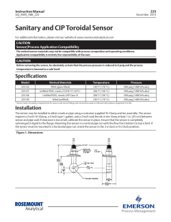 Sanitary and CIP Toroidal Sensor