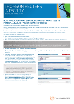 How to Quickly Find a Specific Biomarker and Assess Its Potential