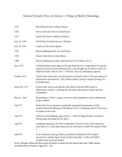 National Socialist Party of America v. Village of Skokie Chronology