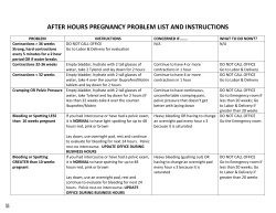 After Hours Problem List - Women`s Clinic of Lincoln
