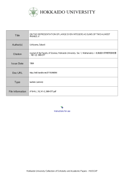 ON THE REPRESENTATION OF LARGE EVEN INTEGERS AS