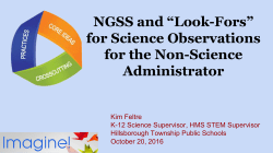 NGSS and &ldquo;Look-Fors&rdquo; for Science Observations for the Non
