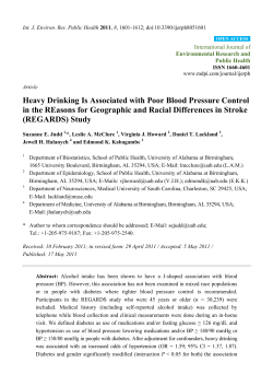 Heavy Drinking Is Associated with Poor Blood Pressure Control in
