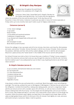 St Brigid`s Day Recipes - Clondalkin Village Parish