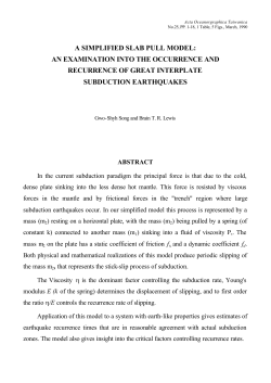 A SIMPLIFIED SLAB PULL MODEL: AN EXAMINATION INTO THE