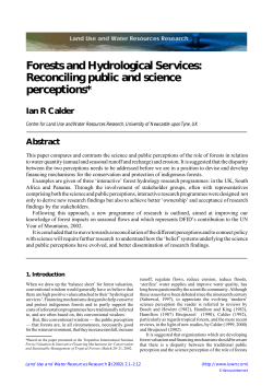 Forests and Hydrological Services: Reconciling public