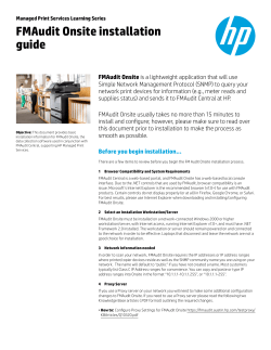 Managed Print Services Learning Series FMAudit Onsite