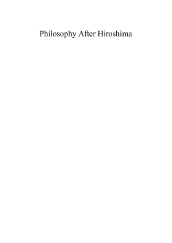 Philosophy After Hiroshima - Cambridge Scholars Publishing
