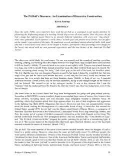 The Pit Bull`s Discourse: An Examination of Discursive Construction