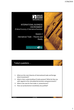 Session 2 International Trade Theories and Reality