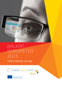 Balkan Barometer 2015 Public Opinion Survey