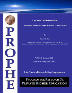Mismatches with Private Higher Education`s Global Growth