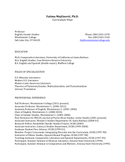 Curriculum Vitae - Westminster College