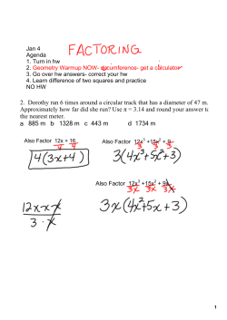 2. Dorothy ran 6 times around a circular track that - jdhs-alg2