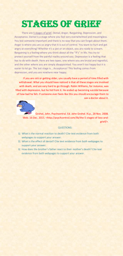 Stages OF GRIEF