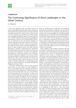The Continuing Significance of Rural Landscapes in the Urban